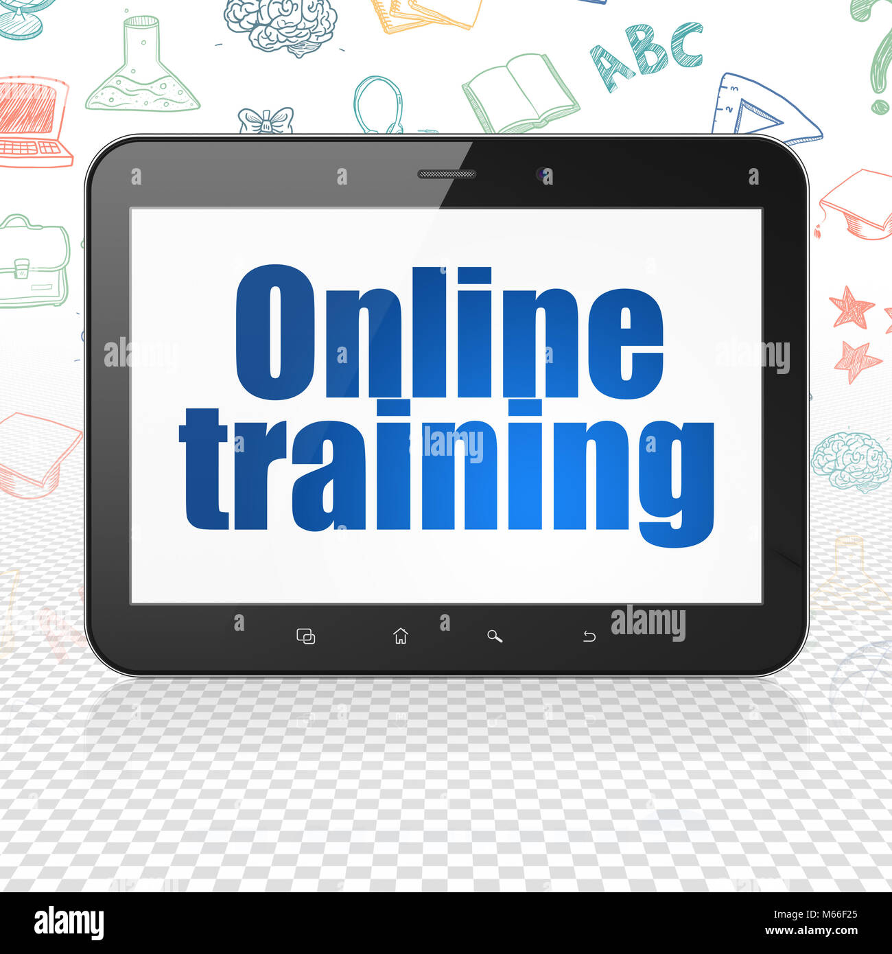 Learning concept: Tablet Computer with Online Training on display Stock ...