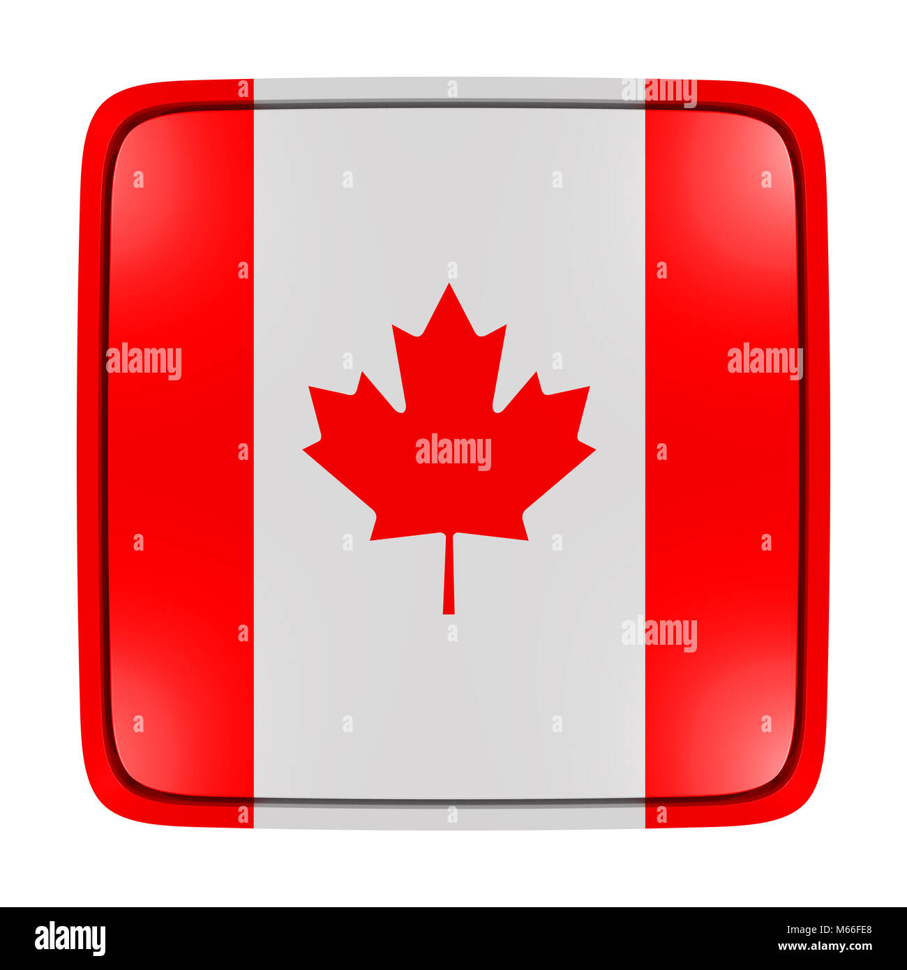 3d rendering of a Canada flag icon. Isolated on white background Stock ...