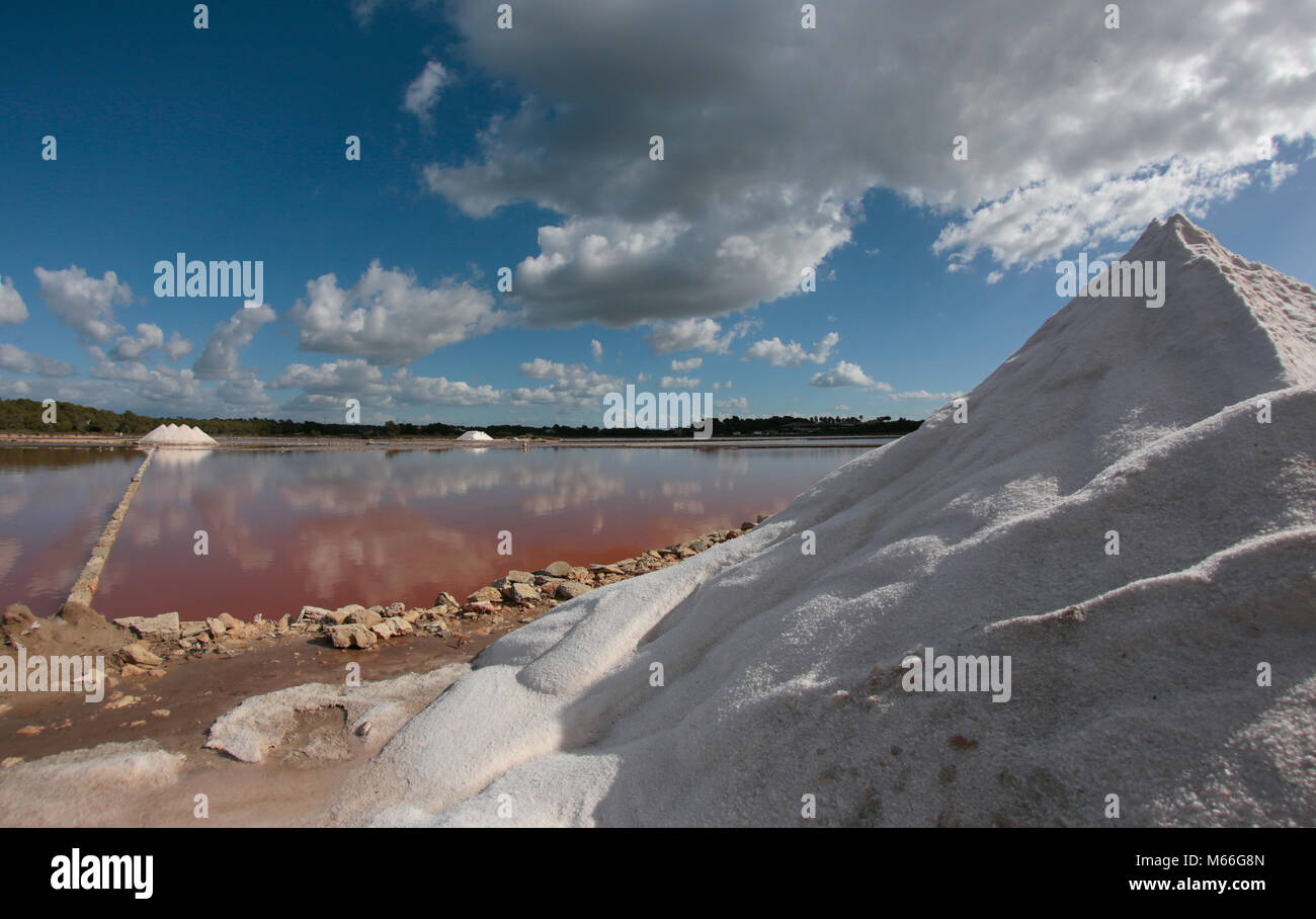 Salt ponds, Campos, Majorca, Spain Stock Photo