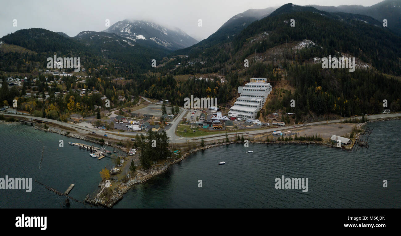 Britannia Beach, British Columbia, Canada November 4, 2017 Aerial