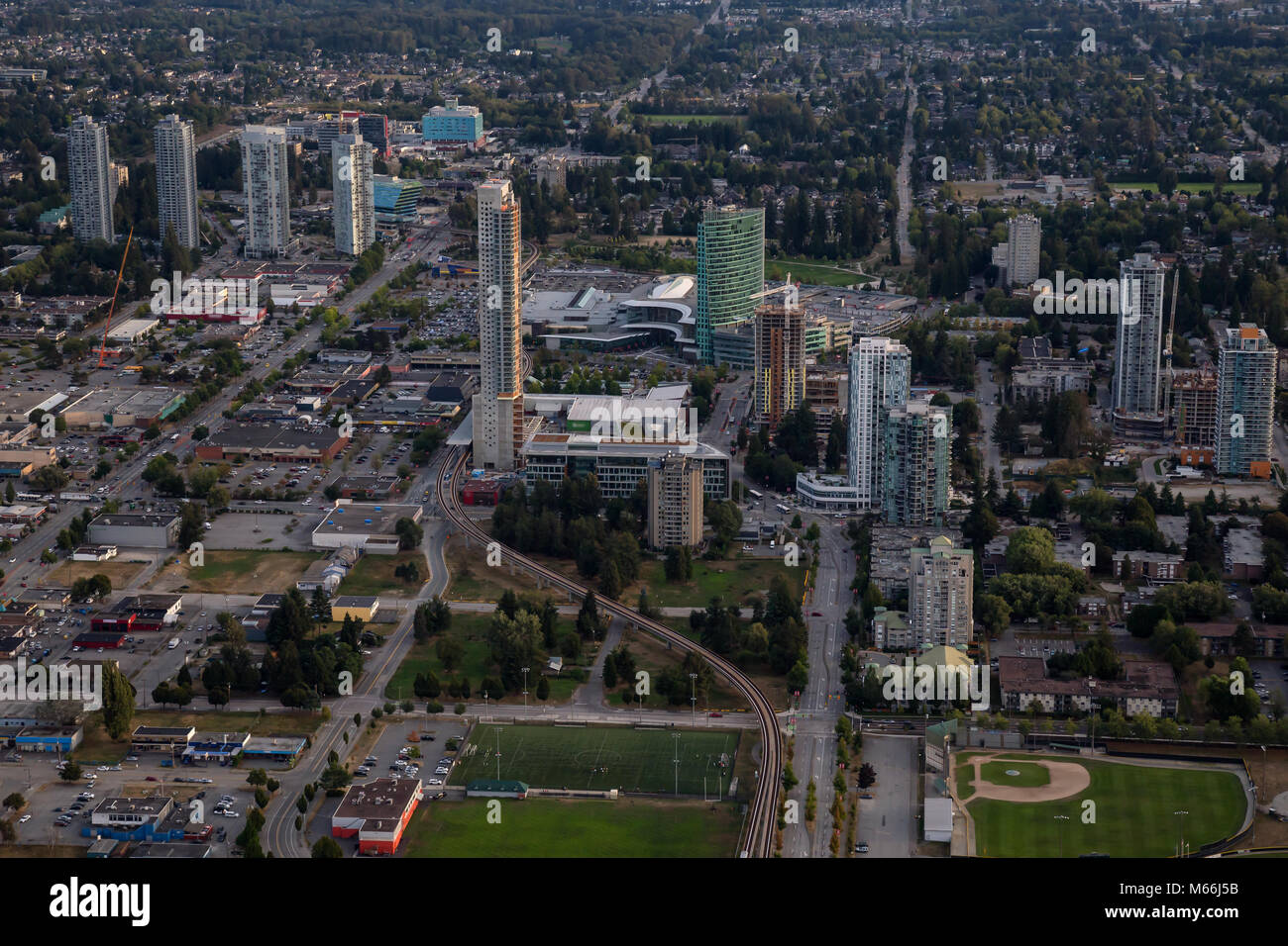 Aerial view of Surrey Central in Greater Vancouver, British Columbia, Canada Stock Photo Alamy