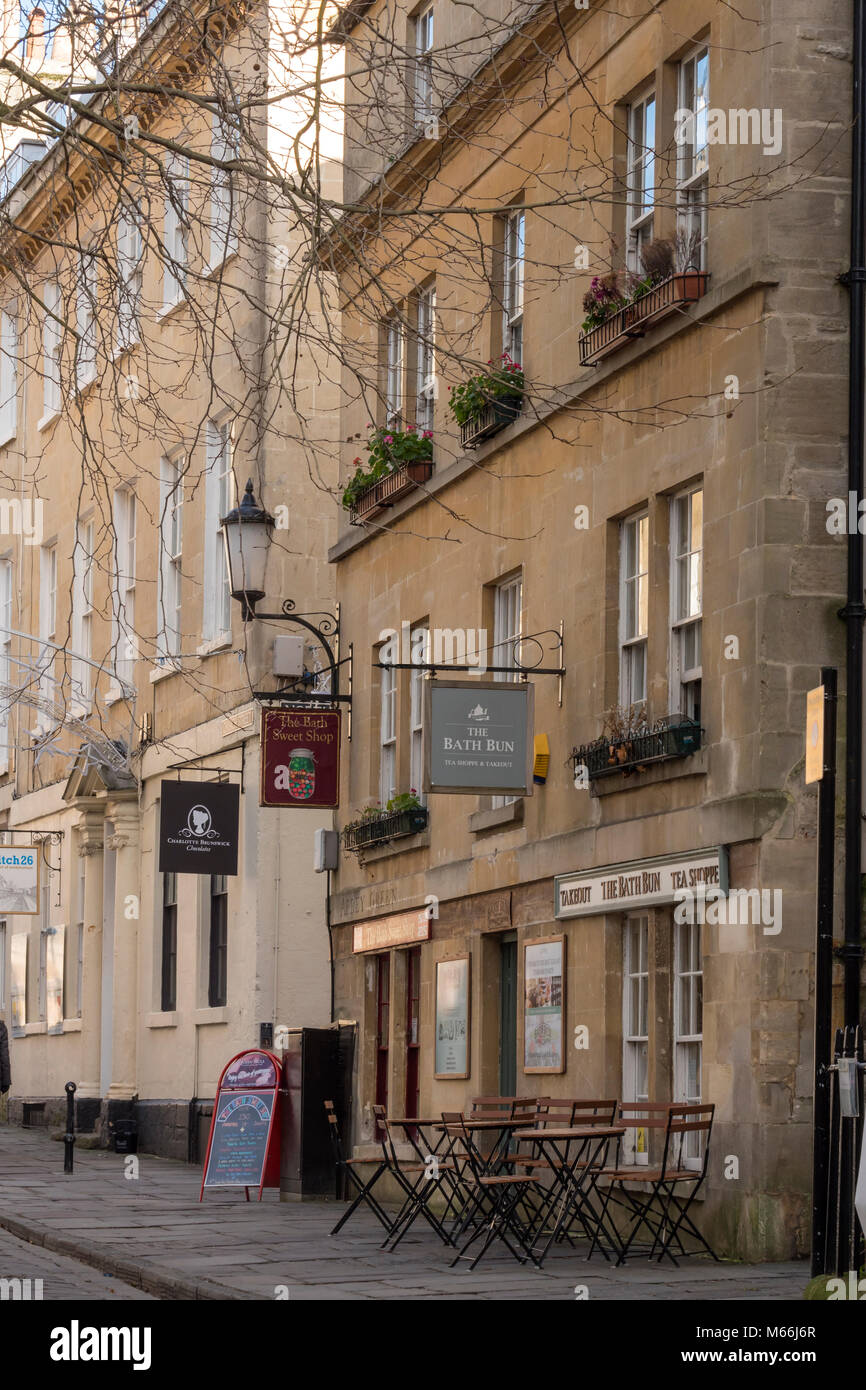 The Bath Sweet Shop and The Bath Bun Tea Shoppe Bath Avon England Stock