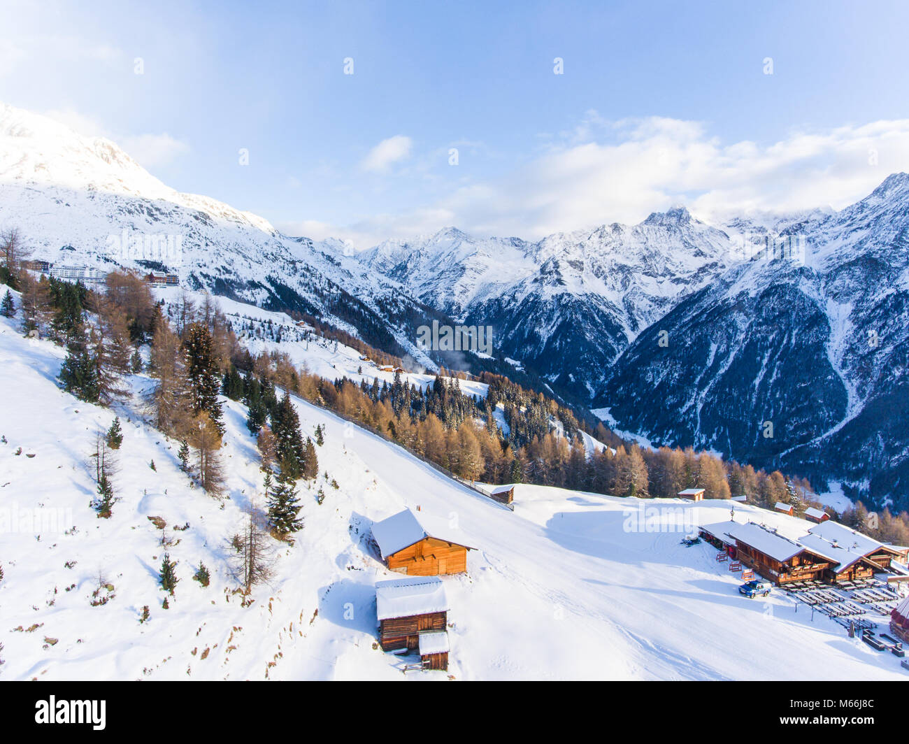 Ski mountain hut in the Alps, Tirol region, Austria Stock Photo