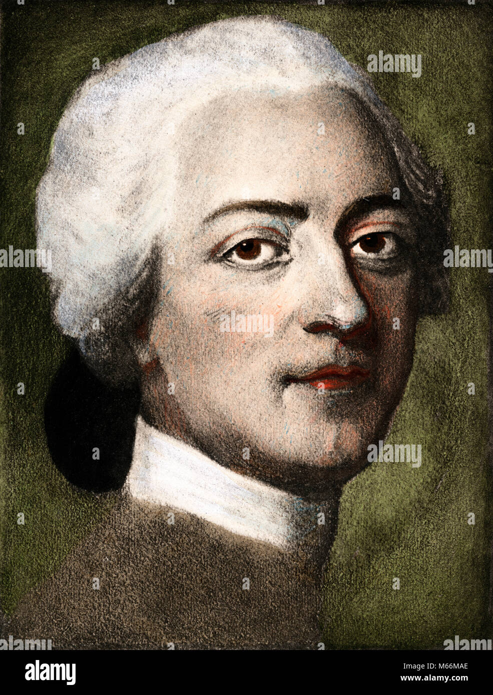 1700s 18TH CENTURY LOUIS XV KING OF FRANCE PORTRAIT LOOKING AT CAMERA COLOR HALFTONE - kh13249 CPC001 HARS LOUIS XV OLD FASHIONED PERIWIG PERSONS POWDERED XV Stock Photo