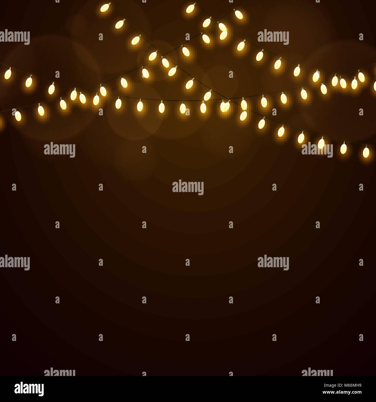 Christmas golden lights on a dark background. Celebratory background ...