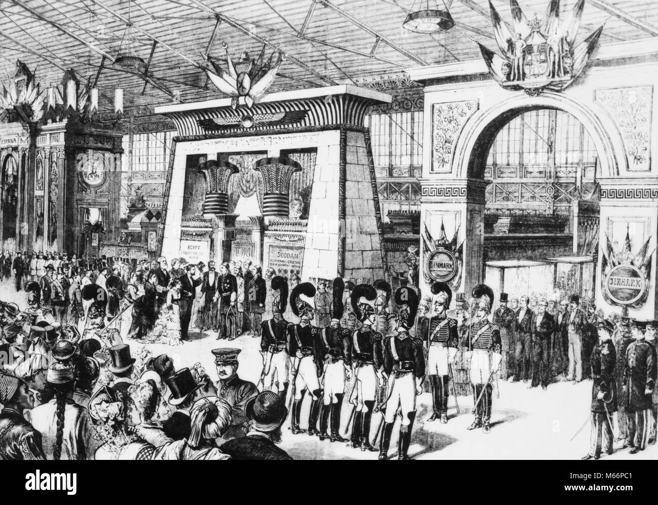 1870s PRESIDENT ULYSSES S. GRANT OPENING THE CENTENNIAL INTERNATIONAL EXHIBITION OF 1876 PHILADELPHIA PENNSYLVANIA USA - q71174 CPC001 HARS OLD FASHIONED Stock Photo
