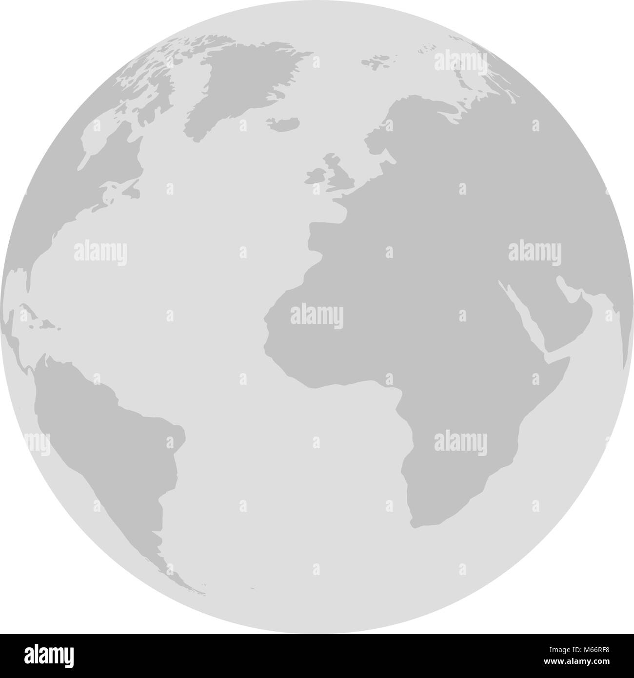 Gray planet earth in a flat style is isolated on a white background