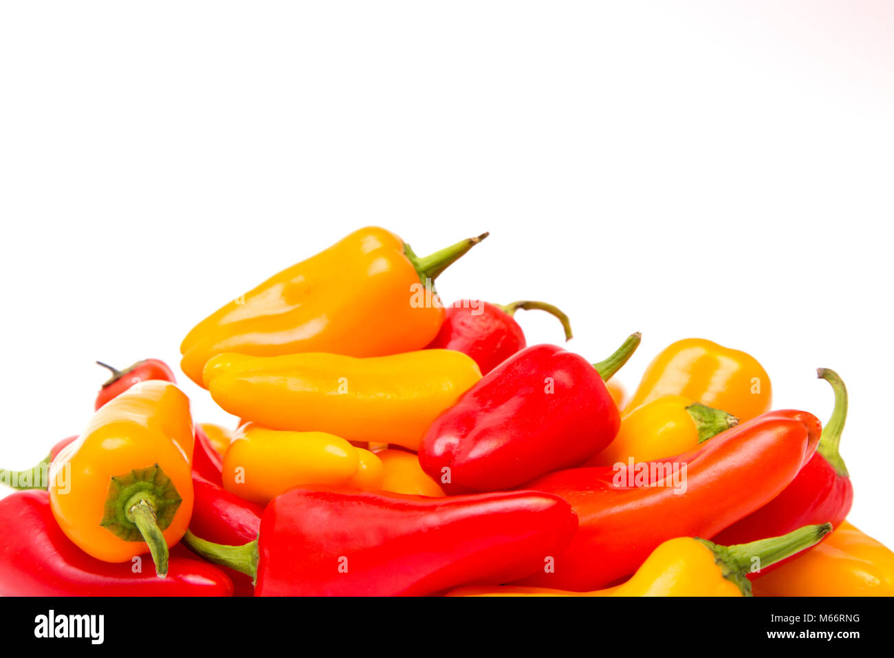 Small Sweet Peppers Isolated on a White Background Stock Photo - Alamy