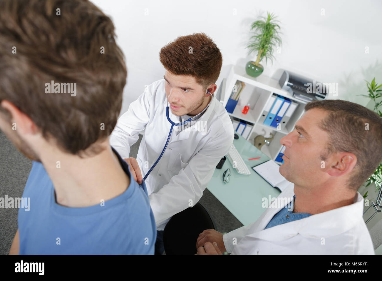internist doctor learning with experienced professor Stock Photo