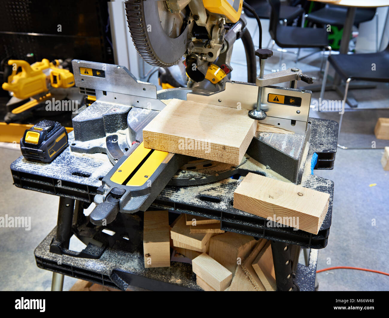 Stationary circular saw in carpentry workshop Stock Photo Alamy