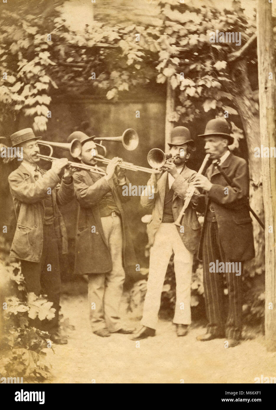 Italian jazz quartet band, 1870s Stock Photo