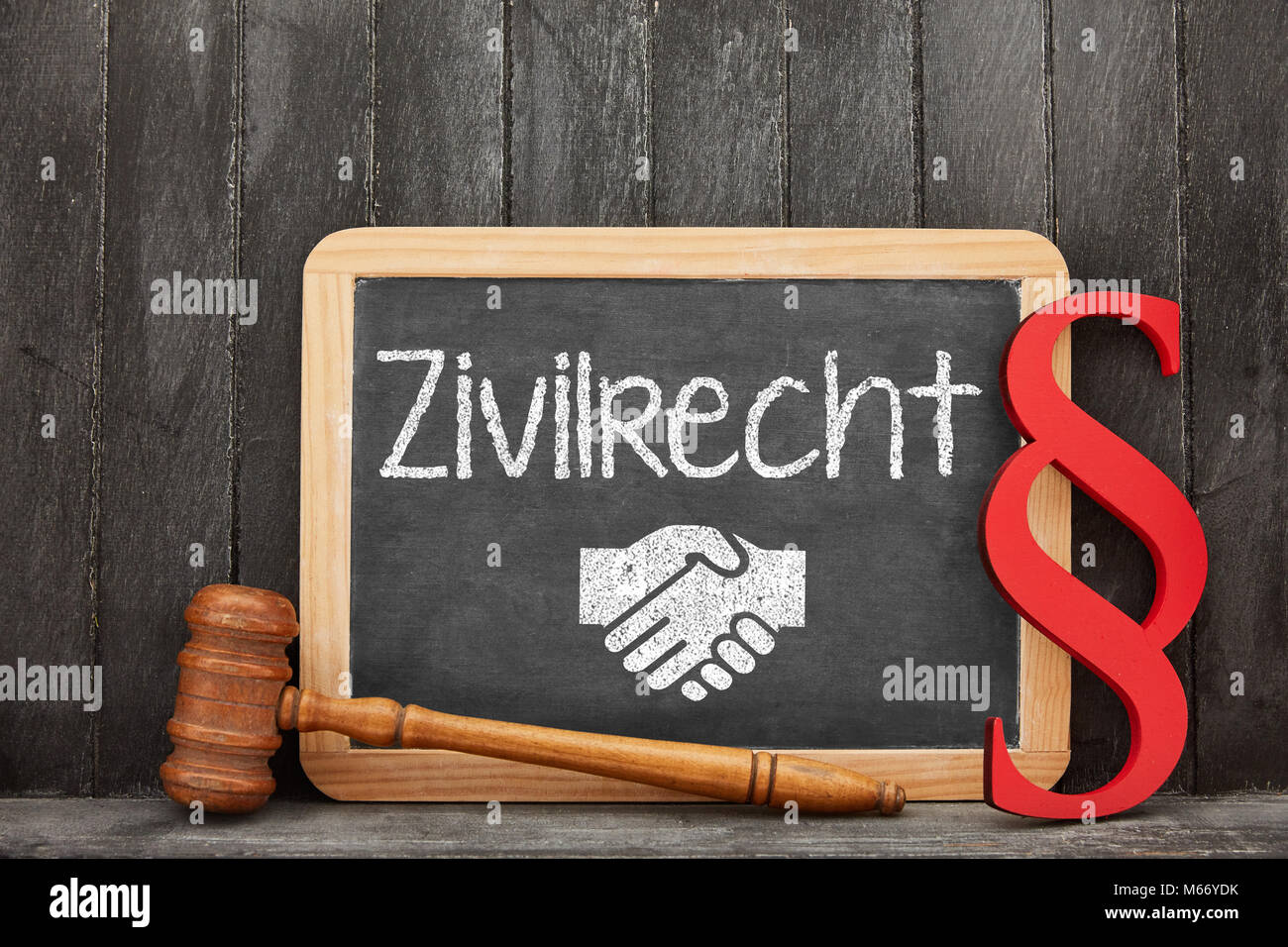 Specialist lawyer for German word Zivilrecht (civil law) concept on blackboard with paragraph Stock Photo