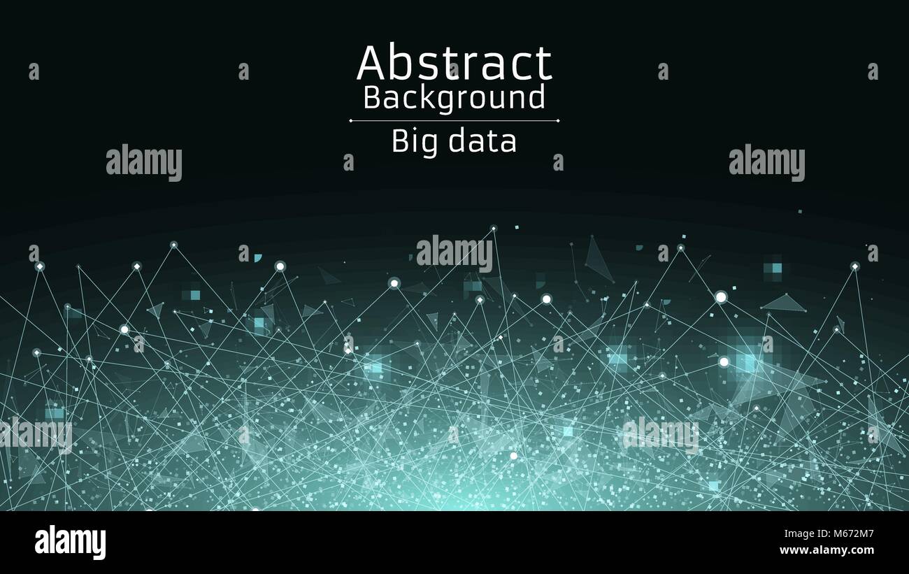 Abstract polygonal background from connected triangles and dots. Modern ...