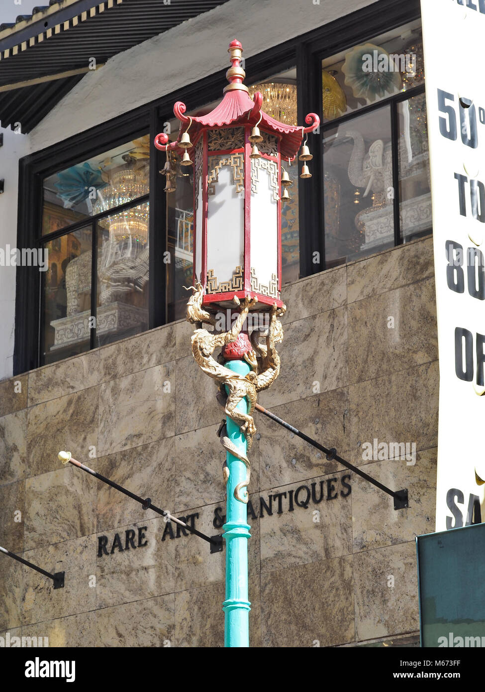 Street light lamp in San Francisco's China town Stock Photo