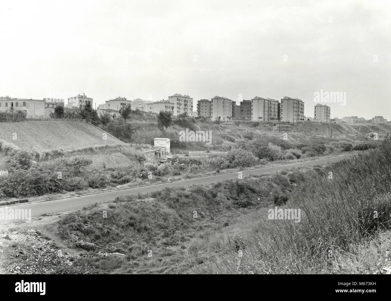 Primavalle Project buildings just completed, Rome, Italy 1950 Stock Photo