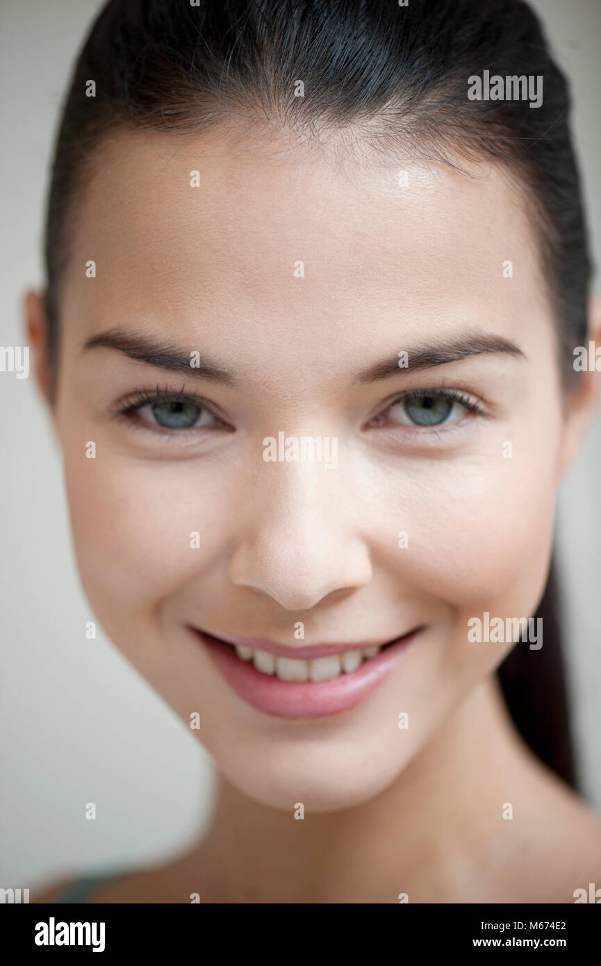 Portrait of woman smiling Stock Photo