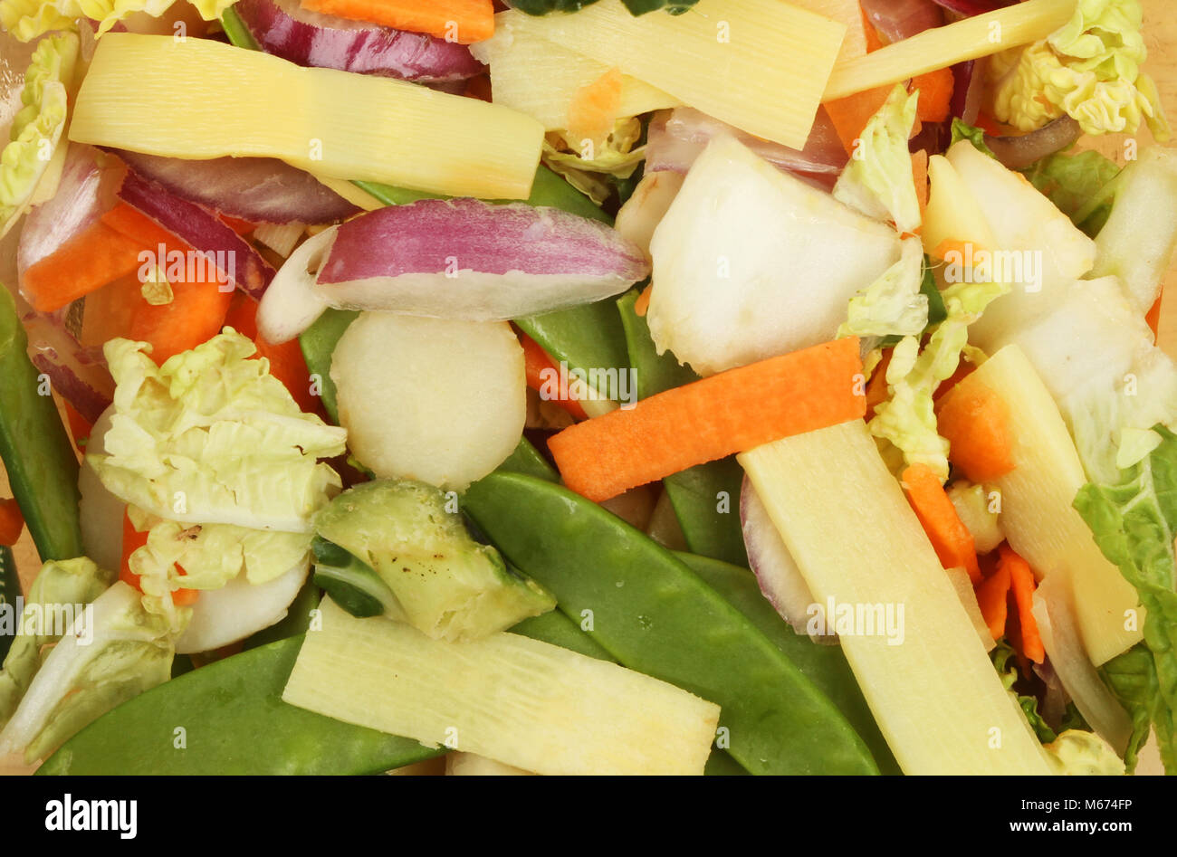 Closeup of a vegetable stir fry mix Stock Photo