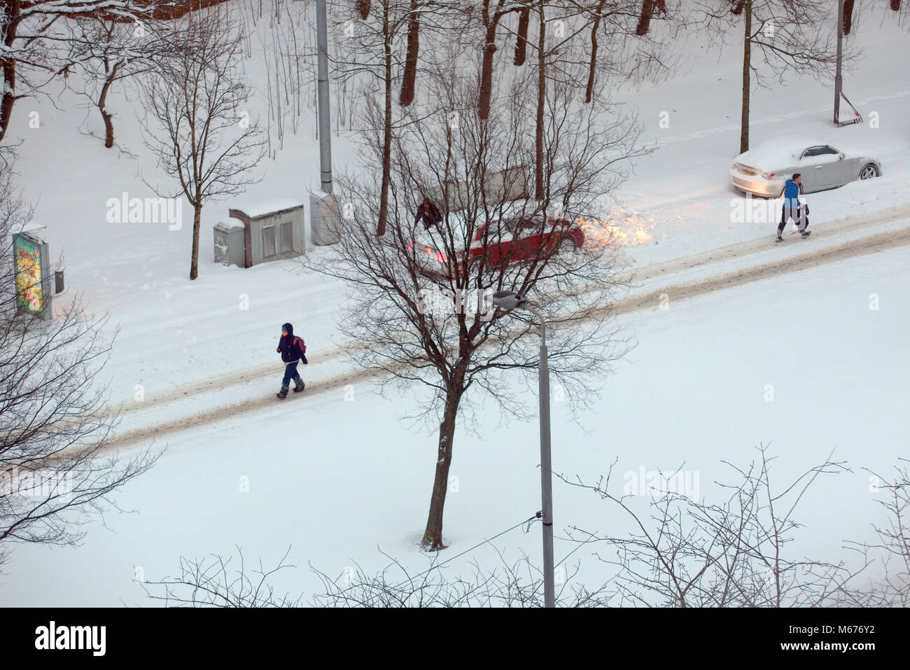 Glasgow Scotland 1st Mar 18 Uk Weather The Beast From The East Stock Photo Alamy