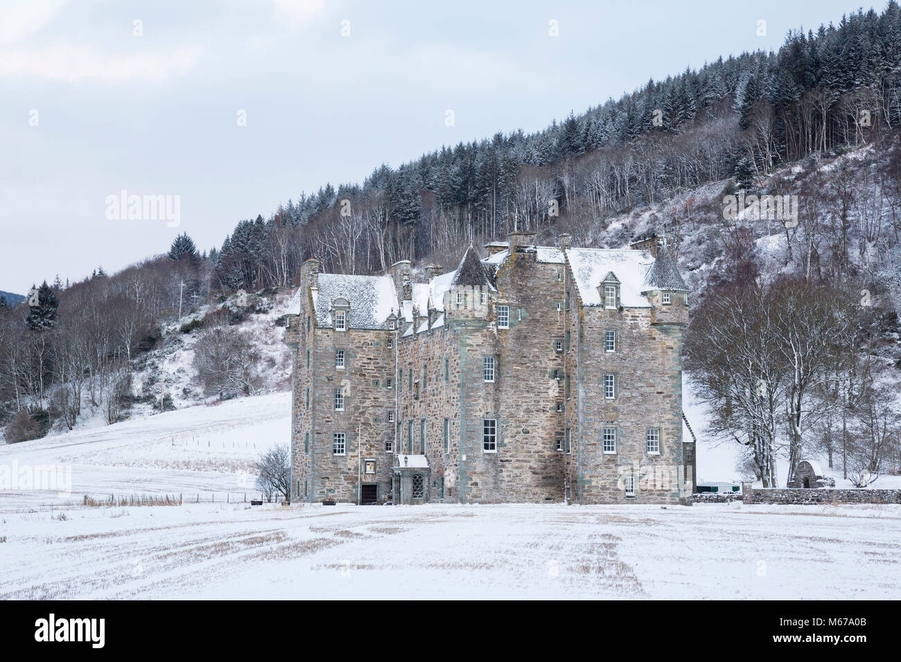 Weem, Aberfeldy, Scotland. 1st March 2018. British weather - Castle Menzies after heavy snow. Credit: Adam Seward/Alamy Live News Stock Photo
