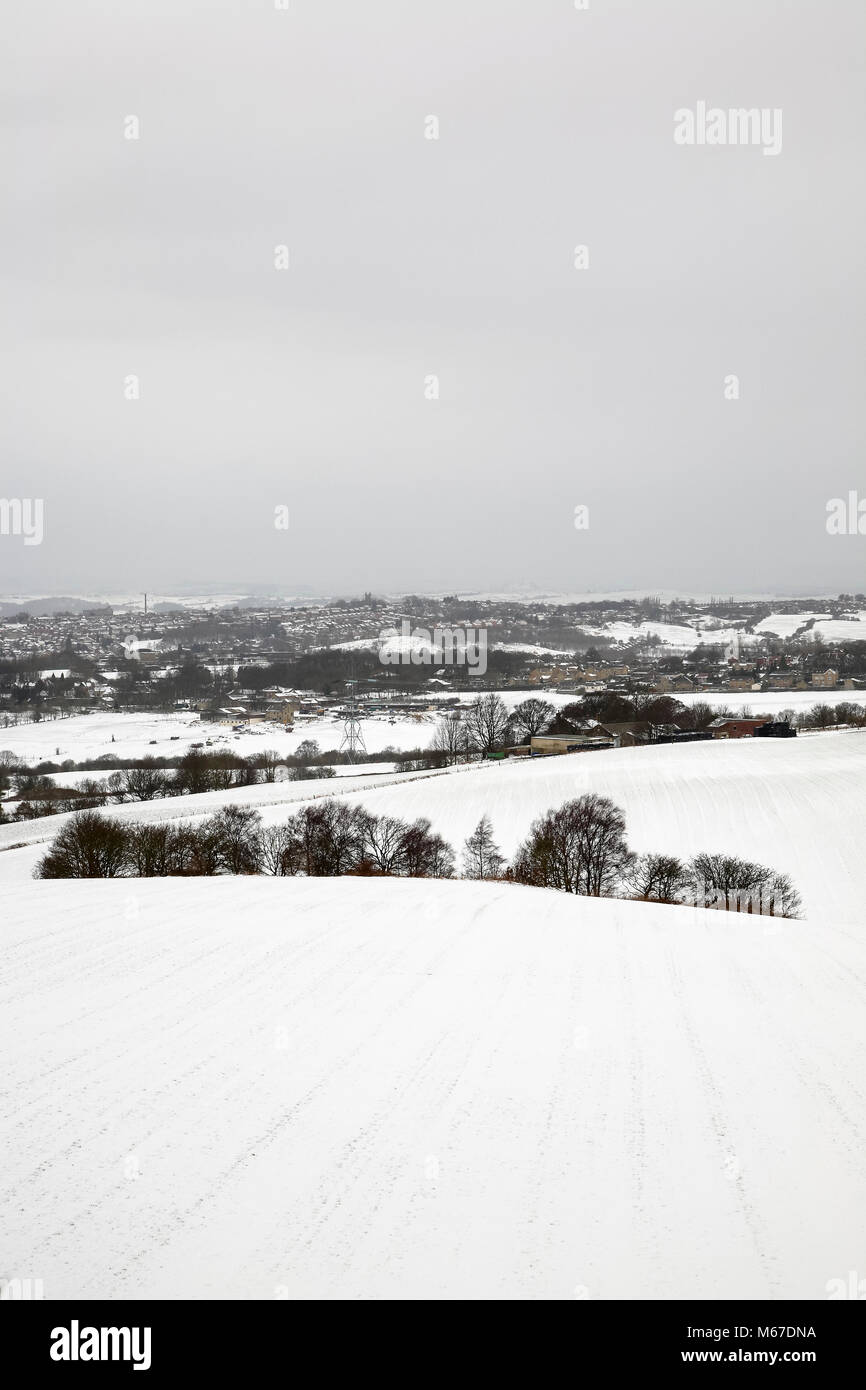 Morley, Leeds 1st March 2018. UK Weather As Storm Emma meets the Beast from the East strong