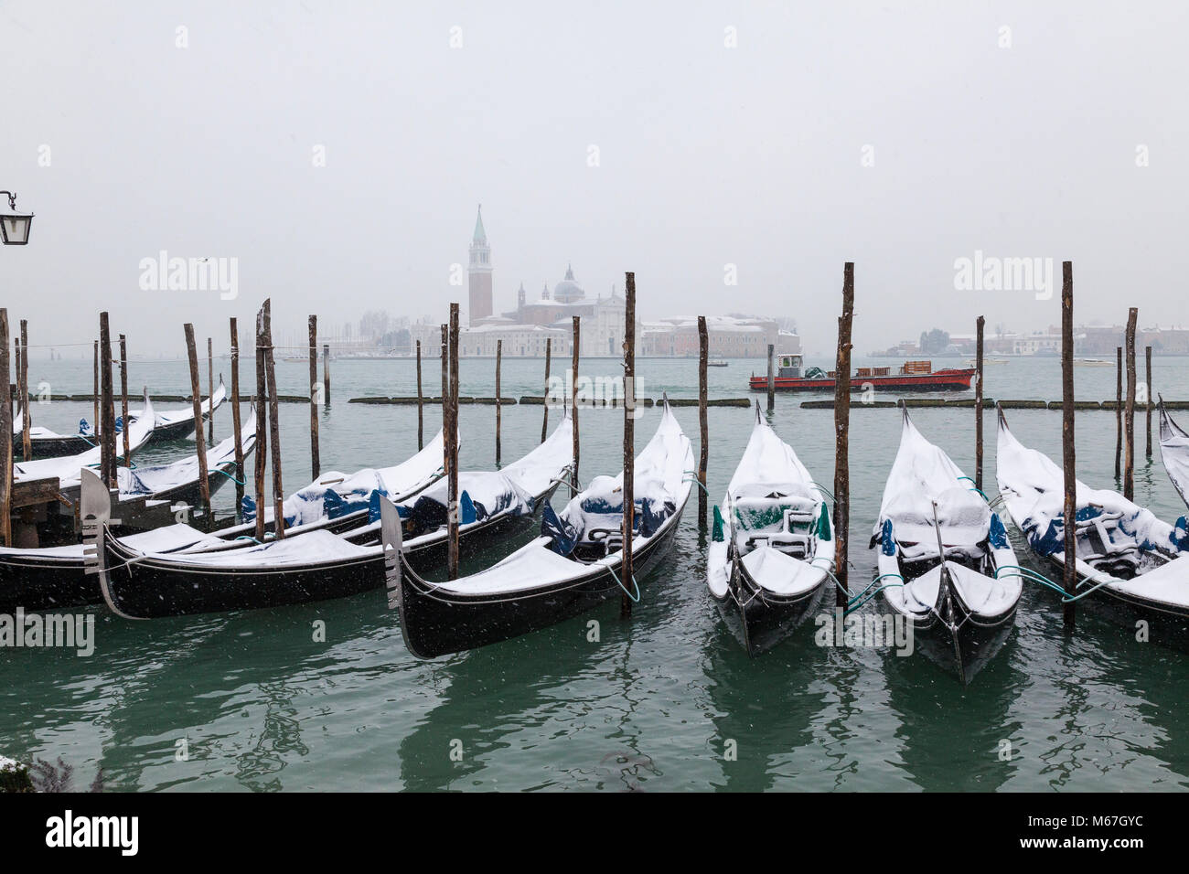 Venice, Italy 1st March 2018. Bad weather in Venice today with