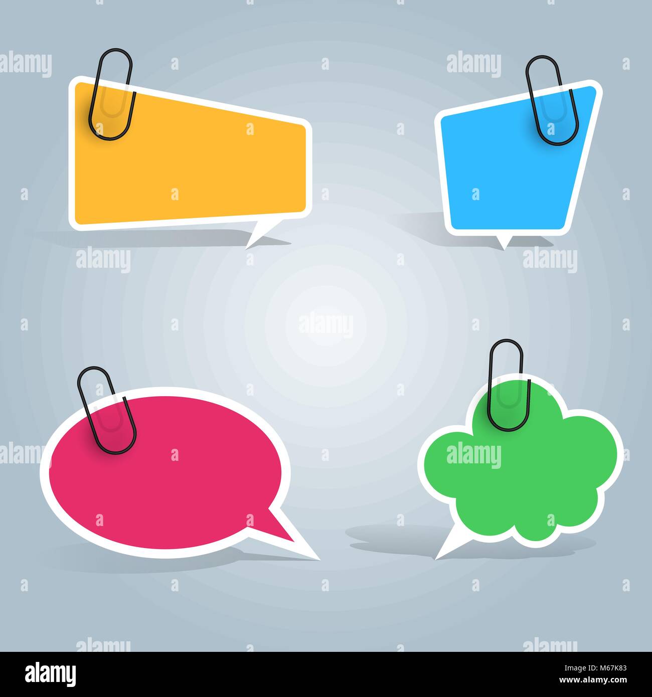 Speech bubbles, pin, clip icon. Dialog box info Stock Vector Image ...
