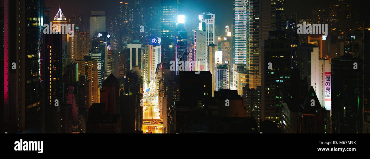 Another bird's eye view of Wan Chai and Causeway Bay, Hong Kong, China Stock Photo