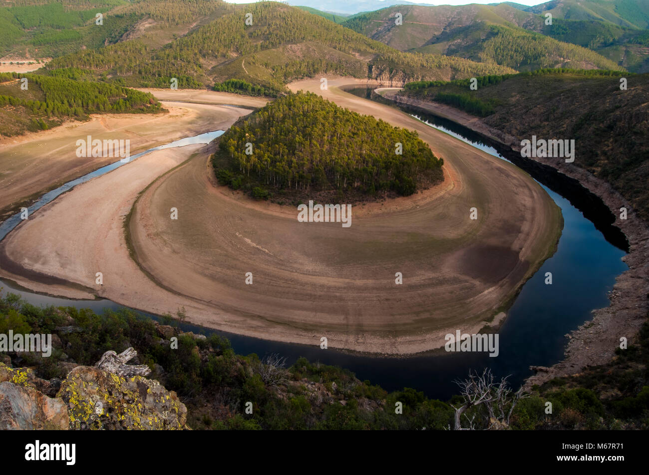 Alagon river, Spain, meander, water Stock Photo