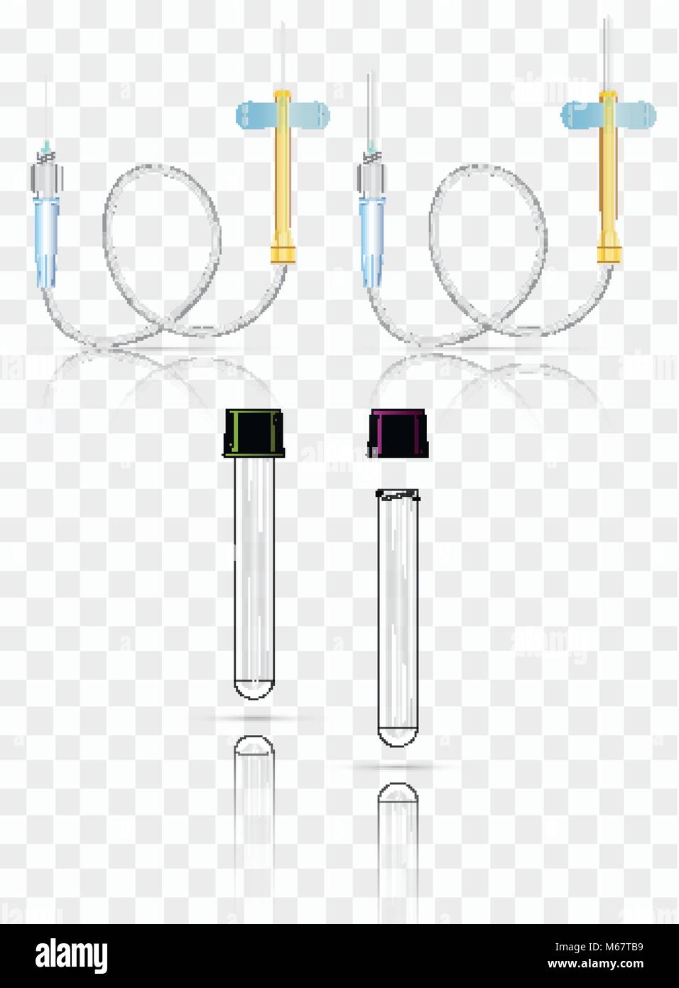 Realistic medical supplies. For blood collection set, for short term, laboratory testtubes