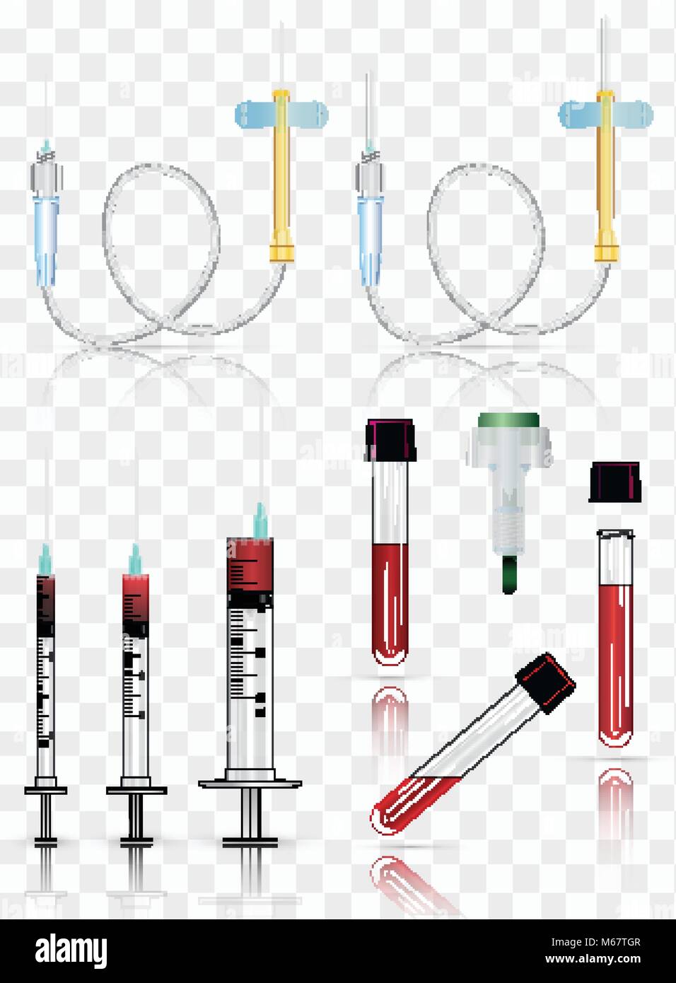 Realistic medical supplies. For blood collection set, for short term