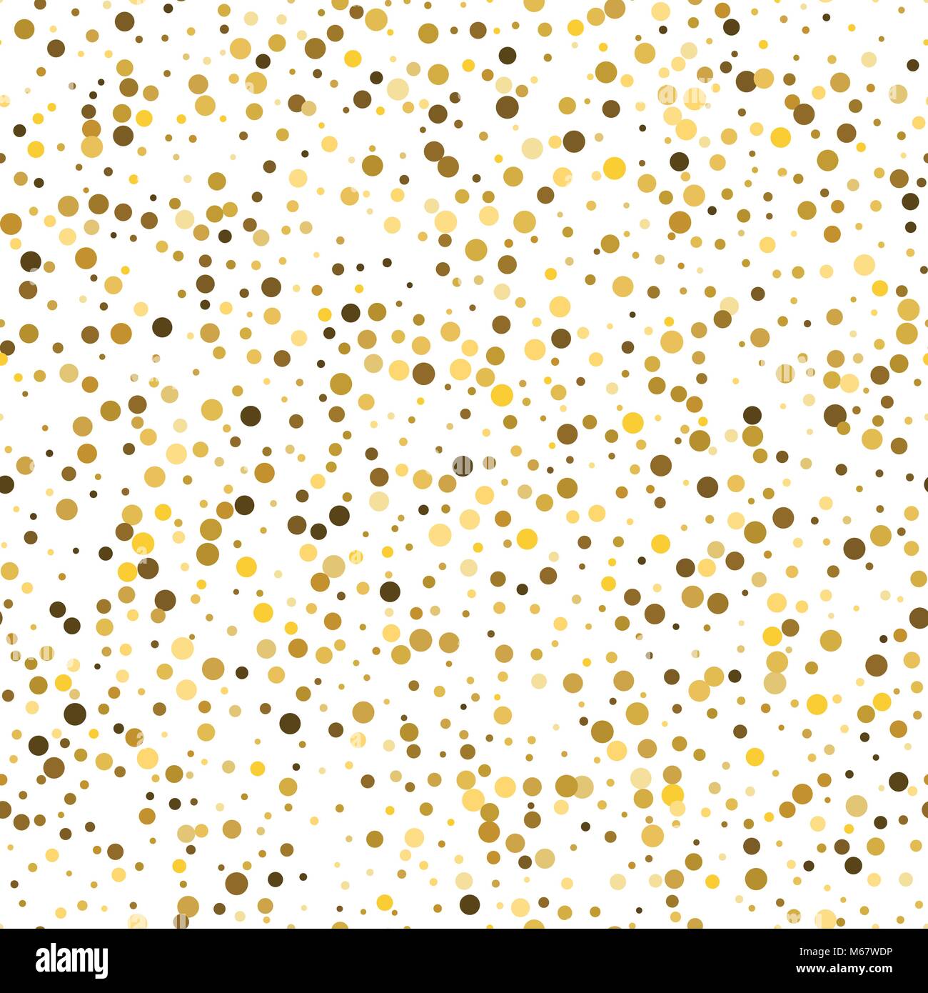 Gold glitter background polka dot vector illustration. Seamless ...