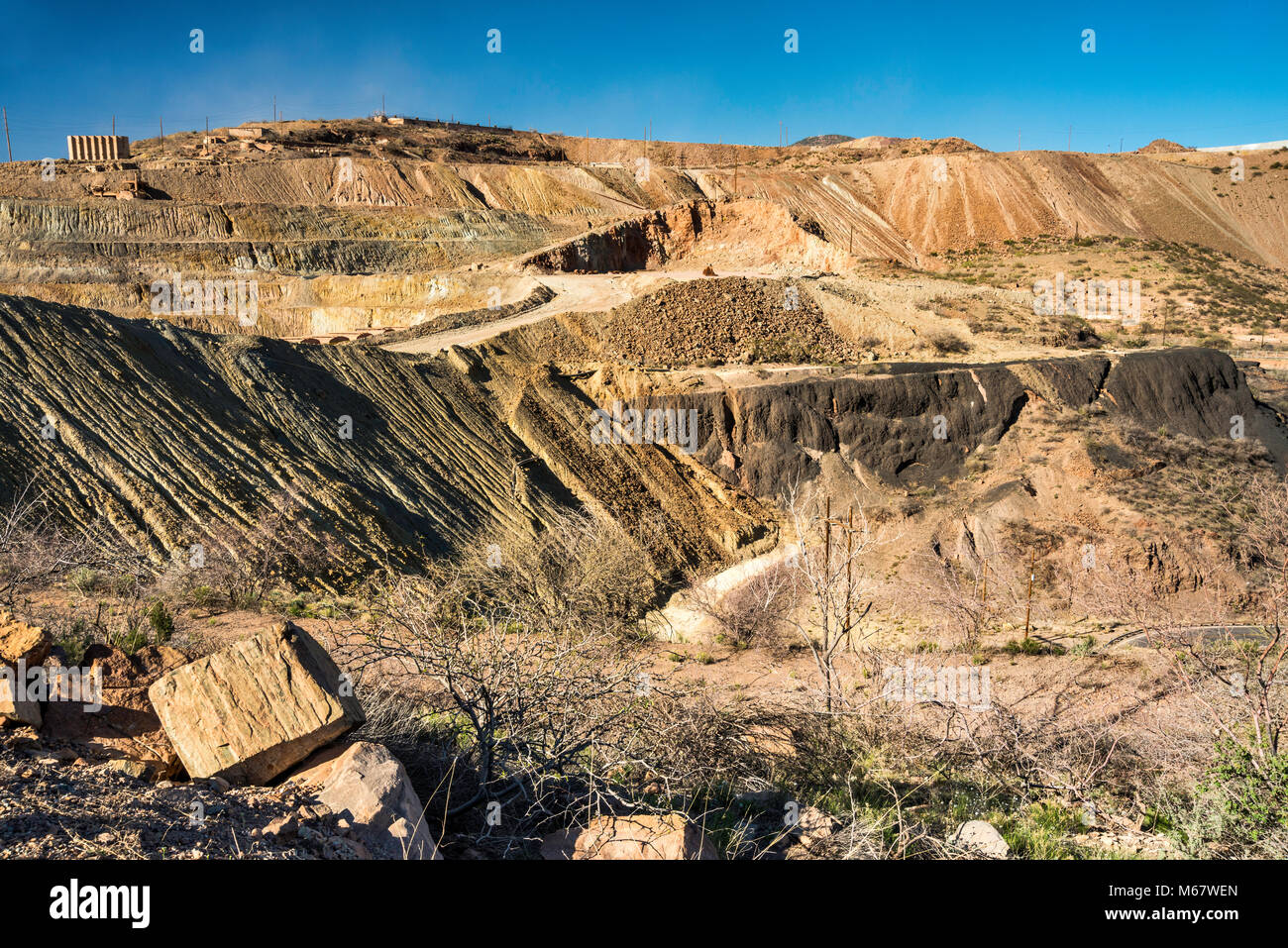 Openpit mining at Morenci Copper Mine, operated by FreeportMcMoRan Copper & Gold, Morenci