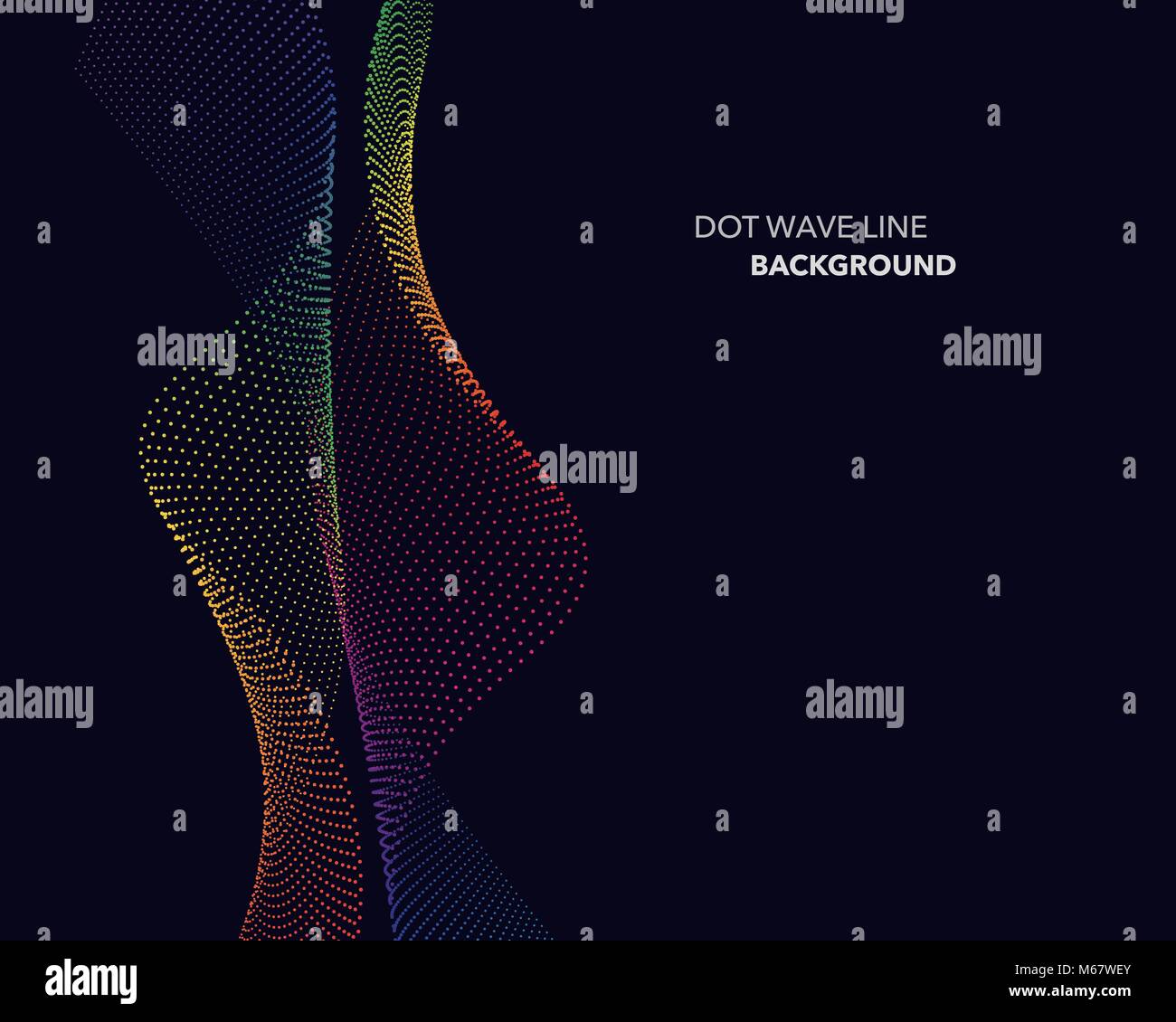 Elegant abstract vector spectrum rainbow gradient wave dot line ...