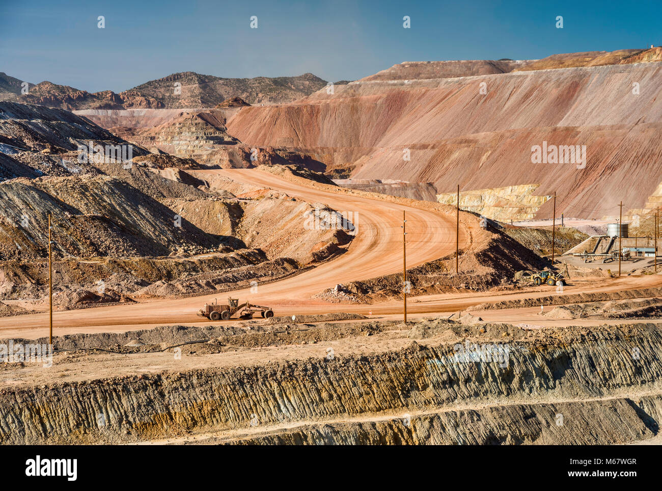 Haze after blast over openpit at Morenci Copper Mine, operated by