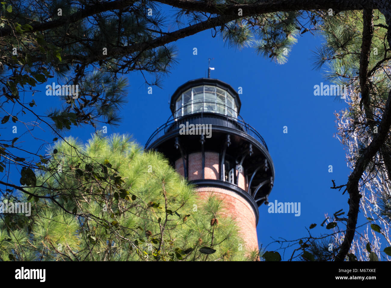 Brick Lighthouse on the Outer Banks of North Carolina Stock Photo