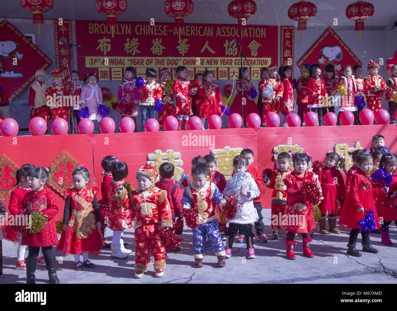 Chinese American children perform at a festival celebrating Chinese New