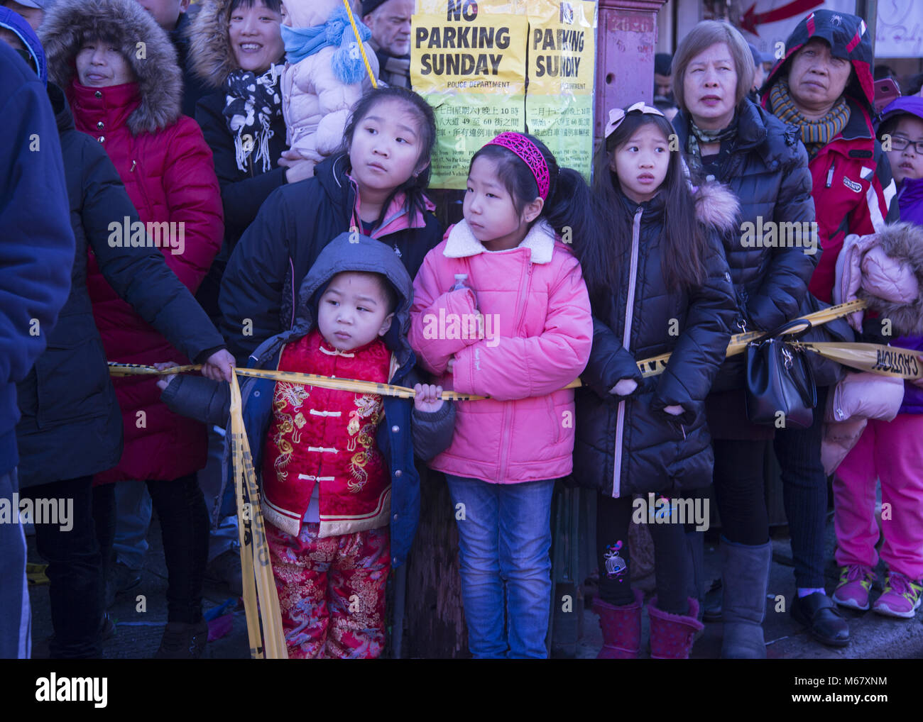 Chinese Americans come out to be entertained and participate in Chinese New Year celebrations in