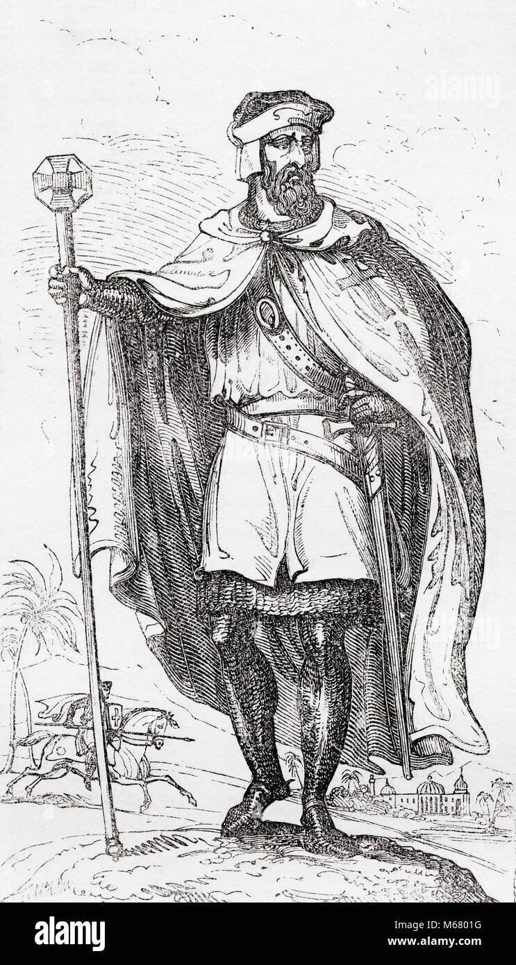 A knight templar.  From Old England: A Pictorial Museum, published 1847. Stock Photo