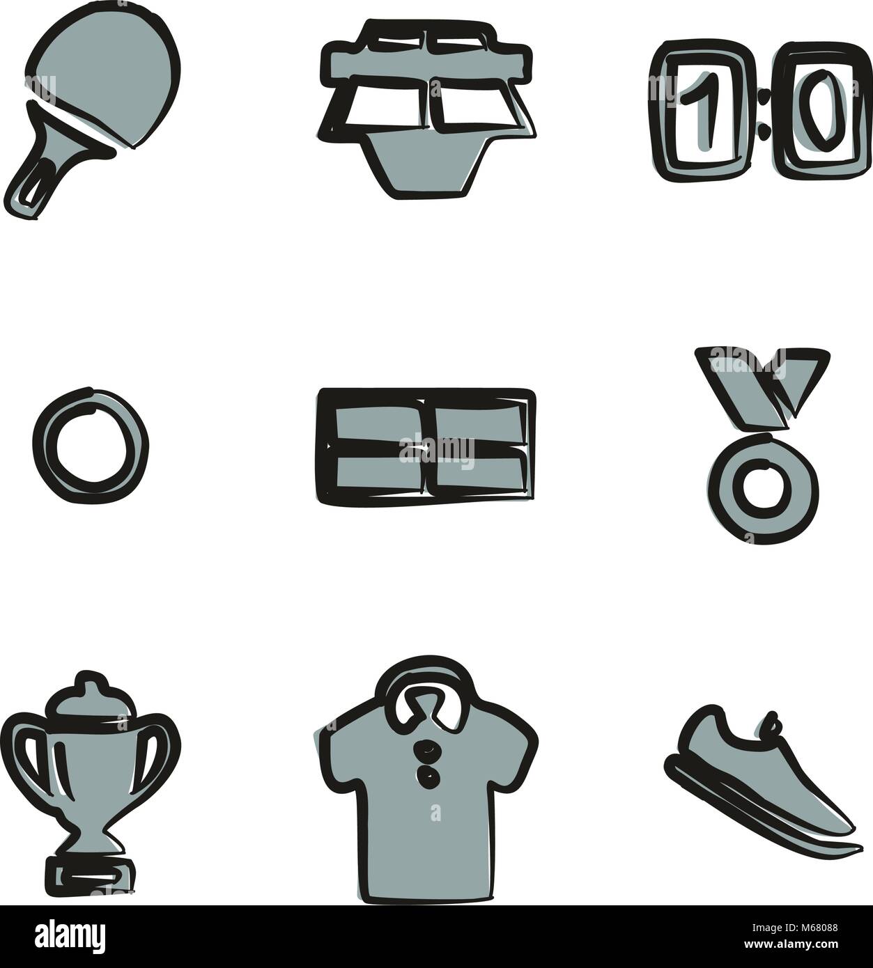 Table Tennis Icons Freehand 2 Color Stock Vector Image & Art - Alamy