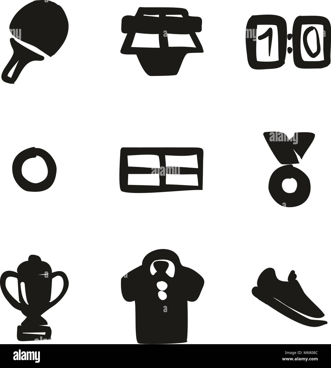 Table Tennis Icons Freehand Fill Stock Vector Image & Art - Alamy