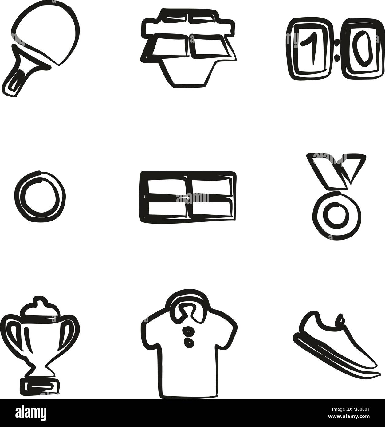 Table Tennis Icons Freehand Stock Vector Image & Art - Alamy