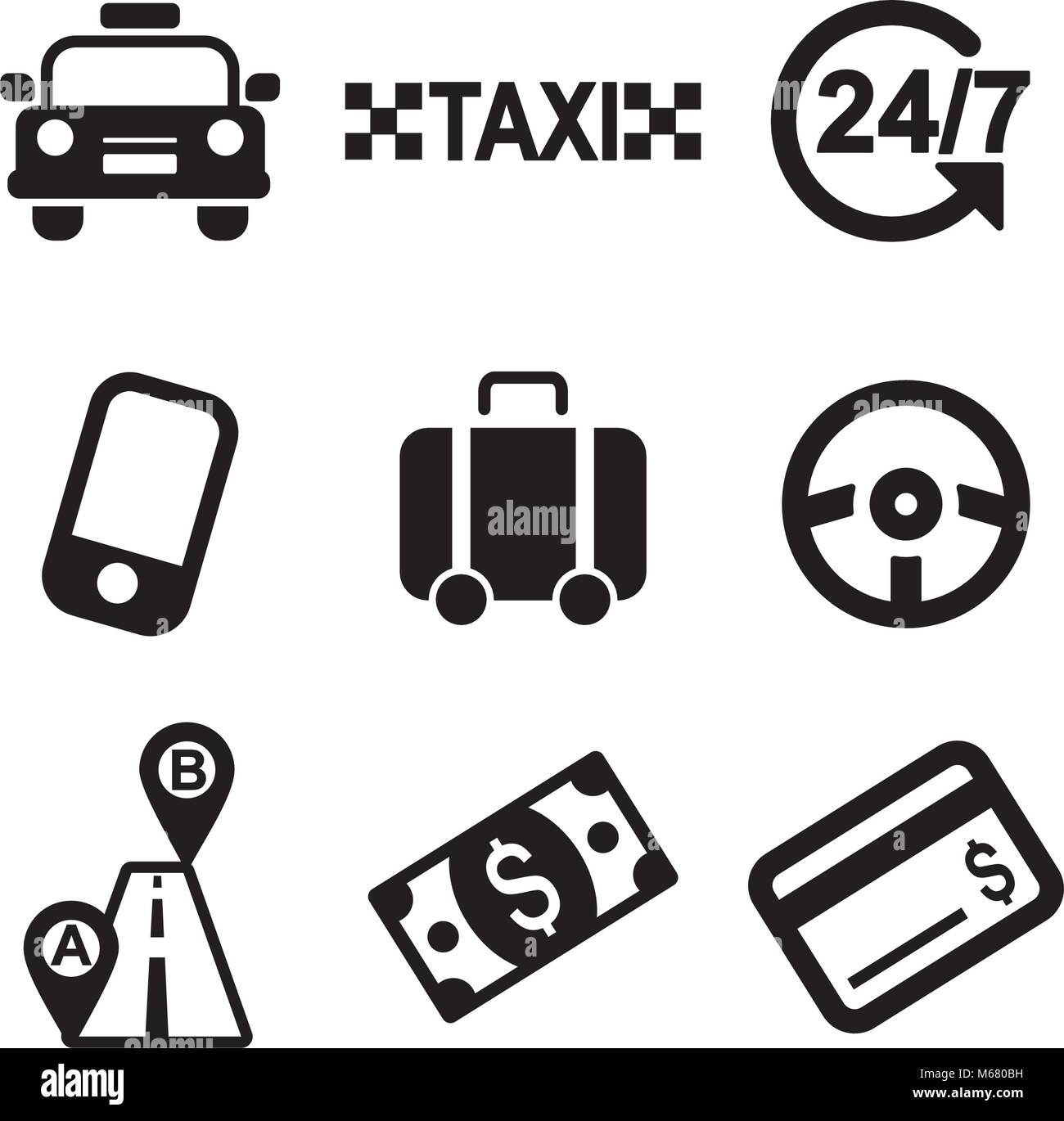 Taxi Icons Stock Vector