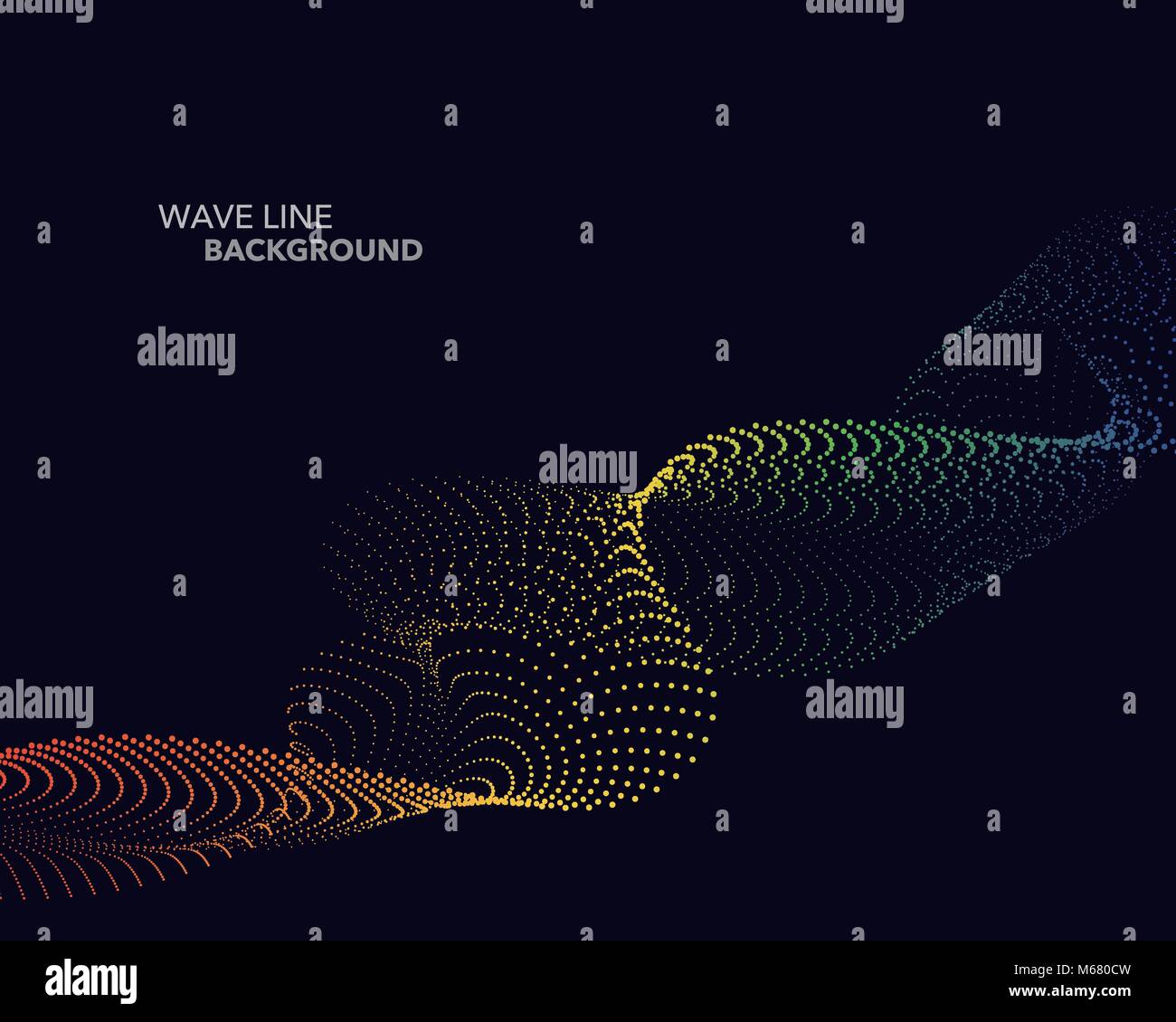Elegant abstract vector spectrum rainbow gradient wave dot line ...
