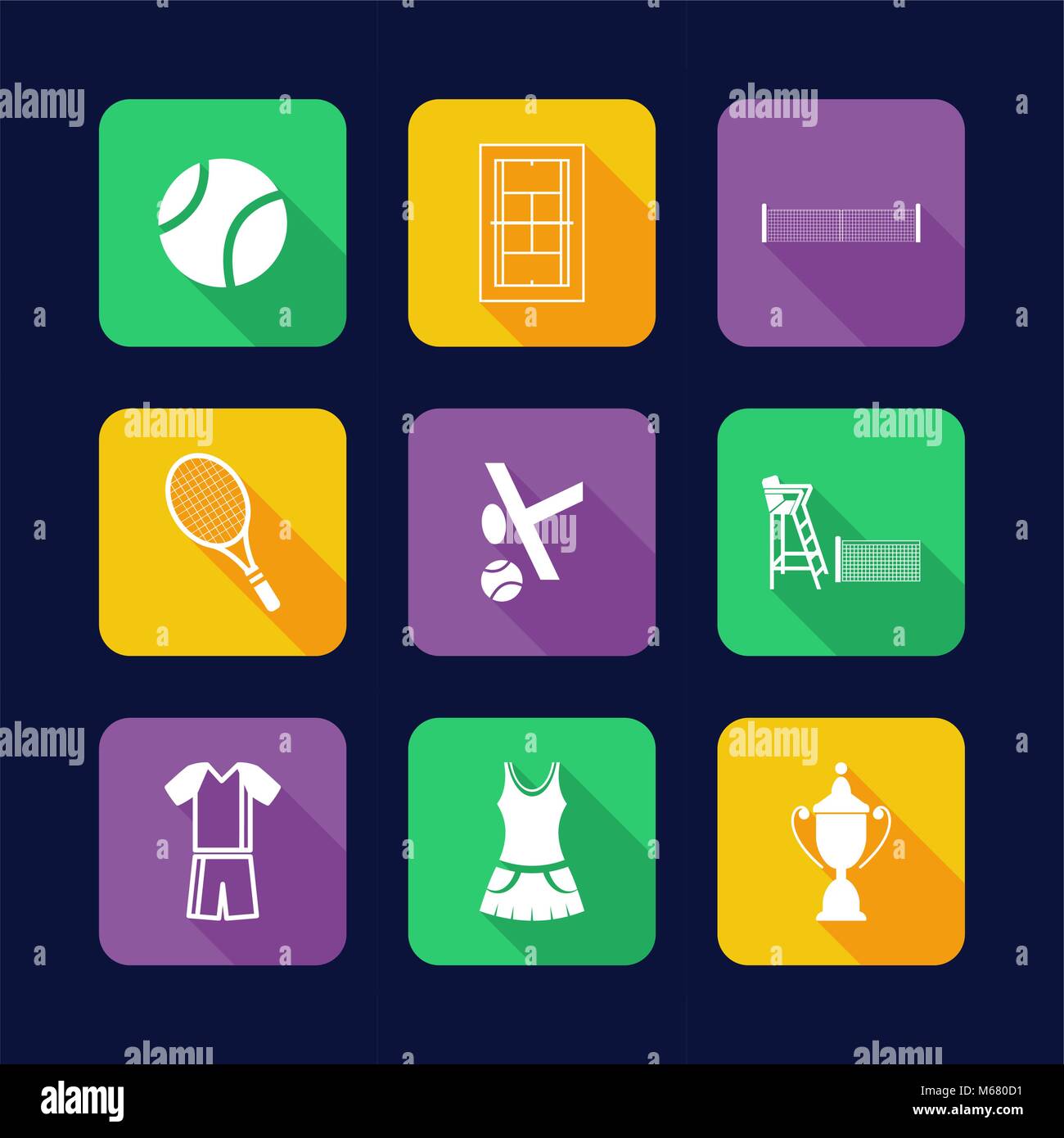 Tennis Icons Flat Design Stock Vector Image & Art - Alamy