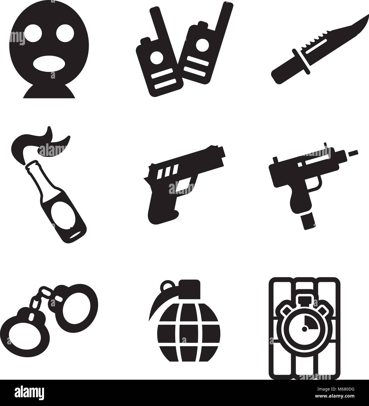 Terrorist gas mask gun Stock Vector Images - Alamy