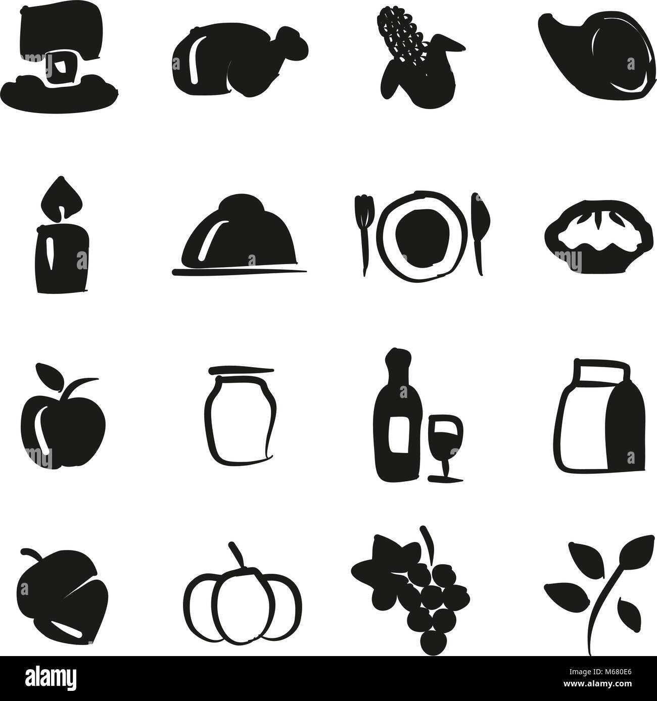 Thanksgiving Icons Freehand Fill Stock Vector Image & Art - Alamy