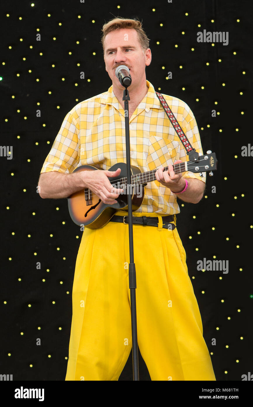 Ian Clarkson of The Jive Aces at the war and peace revival 2015 Stock Photo