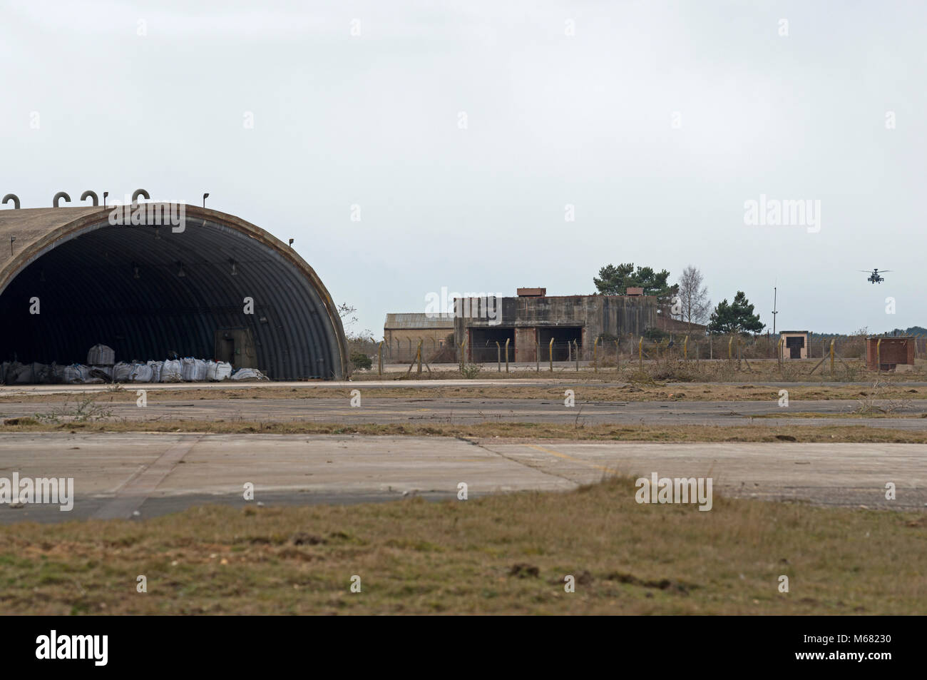 Former American Air Force base now used for army air crop helicopter training Stock Photo