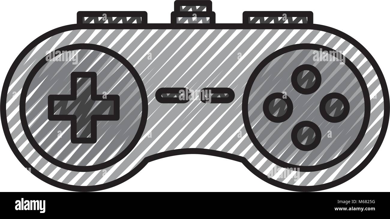 video console gamepad device buttons vector illustration drawing design ...
