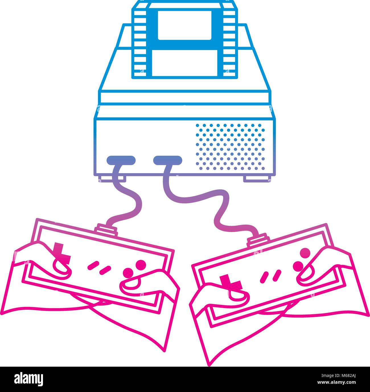 people playing video game hands holding console controller vector ...